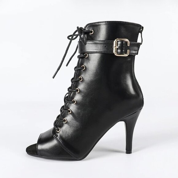 Dance and Sway Women's Black Leatherette Dance Shoes, Size 9 - Picture 1 of 11